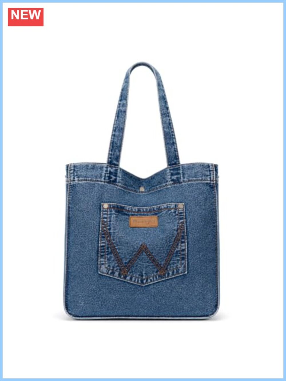 Wrangler Denim Tote Bag for Women - Lightweight, Machine Washable, Work & Travel